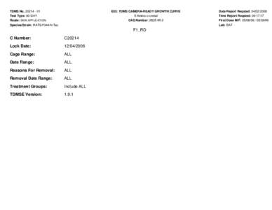 TDMS No[removed]Test Type: 90-DAY Route: SKIN APPLICATION Species/Strain: RATS/F344/N Tac  E03: TDMS CAMERA-READY GROWTH CURVE