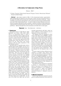 A Simulation for Deployment of Argo Floats Eitarou OKA*1  *1 Climate Variations Observational Research Program, Frontier Observational Research