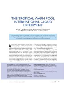THE TROPICAL WARM POOL INTERNATIONAL CLOUD EXPERIMENT BY  PETER T. MAY, JAMES H. MATHER, GERAINT VAUGHAN, CHRISTIAN JAKOB,