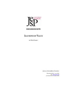 DISCUSSION NOTE  ILLUSIONS OF VALUE BY PETE FOSSEY  JOURNAL OF ETHICS & SOCIAL PHILOSOPHY