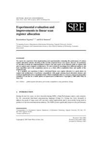 Experimental evaluation and improvements to linear scan register allocation
