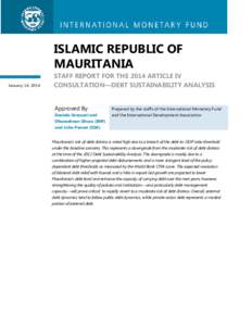 Islamic Republic of Mauritania: 2014 Article IV Consultation—Staff Report; Press Release; and Statement by the Executive Director for the Islamic Republic of Mauritania; IMF Country Report No[removed] : January 14, 2015