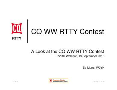 A Look at the CQ WW RTTY Contest