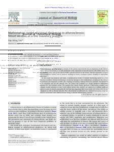 Journal of Theoretical Biology–33  Contents lists available at SciVerse ScienceDirect Journal of Theoretical Biology journal homepage: www.elsevier.com/locate/yjtbi