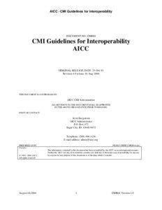 AICC - CMI Guidelines for Interoperability  DOCUMENT NO. CMI001