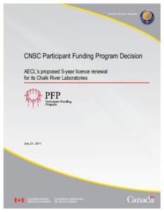 Final Report on the Recommendations of the PFP Funding Committee for the proposed <insert project name>