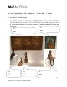 SCULPTING LIFE – THE NG ENG TENG COLLECTION 1. Ng Eng Teng’s “Seated Women” Look at the painting, mural and sculptures by Ng Eng Teng in the images above. Indicate the year of production for each object. Also wri