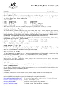 Swan Hills AUSSI Masters Swimming ClubNews Sheet #14