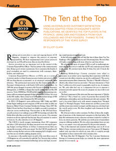 CR Top Ten  Feature The Ten at the Top USING AN ESTABLISHED CUSTOMER SATISFACTION