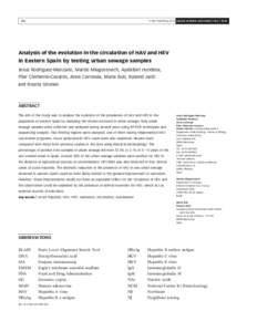 Q IWA Publishing 2010 Journal of Water and Health | 08.2 | Analysis of the evolution in the circulation of HAV and HEV in Eastern Spain by testing urban sewage samples