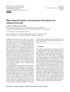 Biogeosciences, 11, 2709–2720, 2014 www.biogeosciences.netdoi:bg © Author(sCC Attribution 3.0 License.  High temporal frequency measurements of greenhouse gas