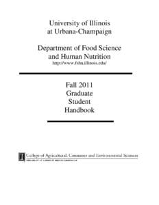 University of Illinois at Urbana-Champaign Department of Food Science and Human Nutrition http://www.fshn.illinois.edu/