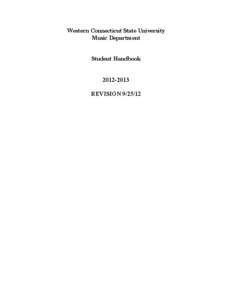 Western Connecticut State University Music Department Student Handbook[removed]REVISION[removed]