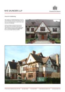 NYE SAUNDERS LLP  Chartered Architects House in Godalming Nye Saunders LLP obtained planning consent for