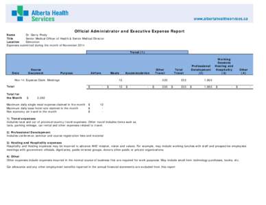 Gerry Predy Expense Report November 2014