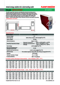 stored energy solutions for a demanding world Model: MPG12V65F MP SERIES  The MPG range VRLA batteries adopt flat plates with gel electrolyte and are