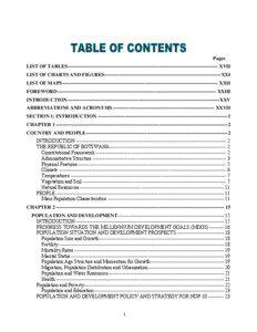 Pages LIST OF TABLES----------------------------------------------------------------------------------------- XVII LIST OF CHARTS AND FIGURES ---------------------------------------------------------------------XXI