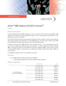 Instructions for Use  Archer™ MBC Adapters A9-A16 for Illumina® SA0041  Product Description