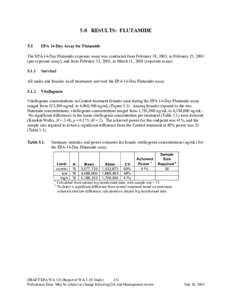 Section 5: Draft Final Report on Comparative Evaluation of Fathead Minnow Assays for Detecting Endocrine-disrupting Chemicals - July 2003