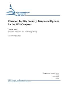 Chemical Facility Security: Issues and Options for the 112th Congress