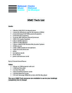    NMC Tech List   Audio: 	
  