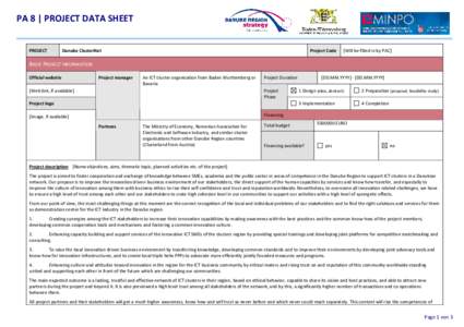 PA8 projects - data sheet - ICT-Cluster-Networkm