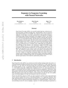 Artificial neural networks / Artificial intelligence / Machine learning / Applied mathematics / Computational linguistics / Computational neuroscience / Artificial intelligence applications / Computer-assisted translation / Deep learning / Long short-term memory / Recurrent neural network / Speech recognition