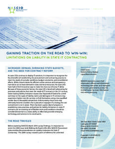 NASCIO Research Brief  MARCH 2010 GAINING TRACTION ON THE ROAD TO WIN-WIN: LIMITATIONS ON LIABILITY IN STATE IT CONTRACTING