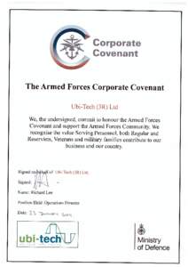 The Armed Forces Covenant  An Enduring Covenant Between The People of the United Kingdom Her Majesty’s Government – and –