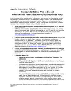 Information for the Public - Exposure to Rabies: What to Do and What is PEP?