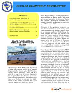 DLCO-EA QUARTERLY NEWSLETTER Vol-3, No.1 Contents Black Flies Control Operations in Northern Uganda…………………………….…………….1