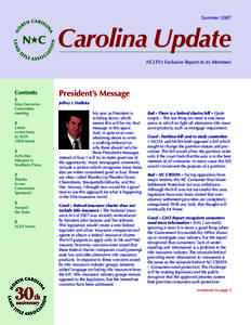 Summer[removed]Carolina Update NCLTA’s Exclusive Report to its Members  Contents