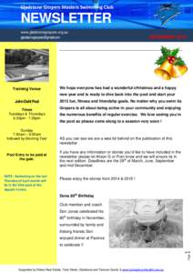 Gladstone Gropers Masters Swimming Club  NEWSLETTER www.gladstonegropers.org.au 