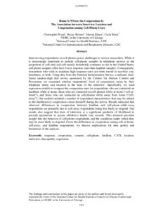 Home Is Where the Cooperation Is: The Association between Interview Location and Cooperation among Cell-Phone Users