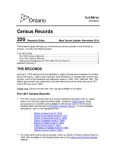 Archives of Ontario Census Records  220