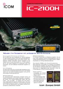 144-MHz-FM-TRANSCEIVER  i2100H Entspricht MIL-STD 810
