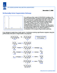 THE SCIENCE BEHIND WELLINGTON LABORATORIES November 7, 2008 Perfluoroalkyl Anion Fragmentation Pathways 169