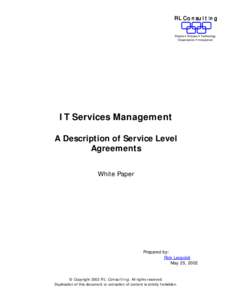 Contract law / Service-level agreement / Information Technology Infrastructure Library / Service level objective / Business / Financial management for IT services / Information technology management / Outsourcing / Management