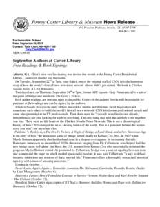 Jimmy Carter Library & Museum News Release
