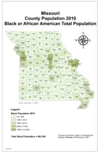 Missouri County Population 2010 Black or African American Total Population Atchison 17