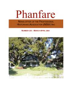 Phanfare NEWSLETTER OF THE PROFESSIONAL HISTORIANS ASSOCIATION (NSW) INC ___________________________________________________________________________