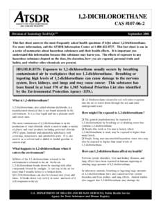 1,2-DICHLOROETHANE CAS #[removed]Division of Toxicology ToxFAQsTM September 2001