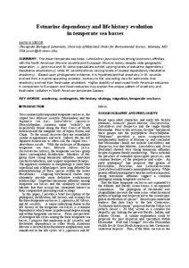 Estuarine dependency and life history evolution in temperate sea basses DAVID H. SECOR