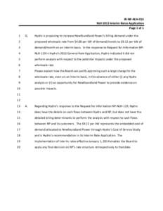 IR‐NP‐NLH‐016  NLH 2013 Interim Rates Application   Page 1 of 1  1   Q. 