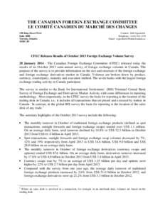 Results of CFEC October 2013 Foreign Exchange Volume Survey