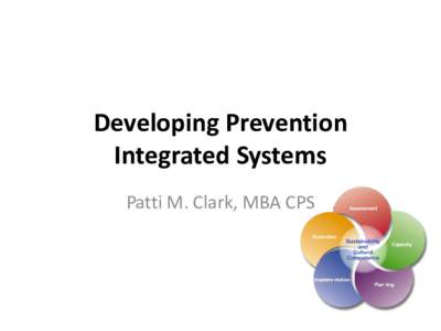 Developing Prevention Integrated Systems Patti M. Clark, MBA CPS Ashley’s Story • What steps within your current system’s