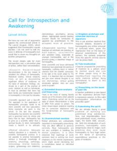 Call for Introspection and Awakening Lancet Article