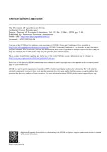 American Economic Association  The Provision of Incentives in Firms Author(s): Canice Prendergast Source: Journal of Economic Literature, Vol. 37, No. 1 (Mar., 1999), pp[removed]Published by: American Economic Association