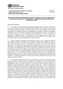 The Political Declaration of the United Nations General Assembly on the Prevention and Control of Non-Communicable Diseases: Commitments of Member States and the way forward