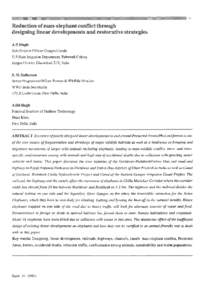 Reduction of man-elephant conflict through designing linear developments and restorative strategies A.P. Singh Sub Divi sion Officer-Ganges Canals  U.P State Irrigation Deparfinent, Tubewell Colony